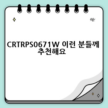 CRTRPS0671W 이런 분들께 추천해요 