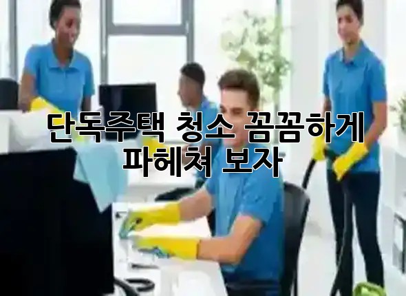 단독주택 청소, 꼼꼼하게 파헤쳐 보자! 🏡✨