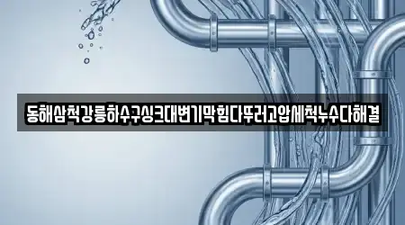 동해삼척강릉하수구싱크대변기막힘다뚜러고압세척누수다해결