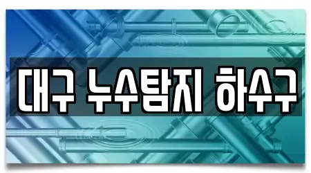 대구 누수탐지 하수구