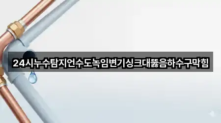 24시누수탐지언수도녹임변기싱크대뚫음하수구막힘