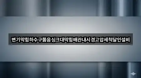 변기막힘하수구뚫음싱크대막힘배관내시경고압세척달인설비
