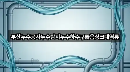부산누수공사누수탐지누수하수구뚫음싱크대역류