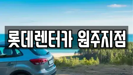 강원 원주시 단계동 장기렌트카 전문 롯데렌터카 원주지점